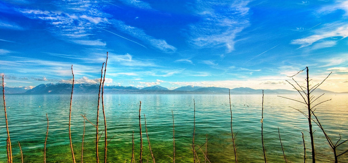 手绘山水风景画高清