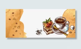 下午茶简约黄色免抠