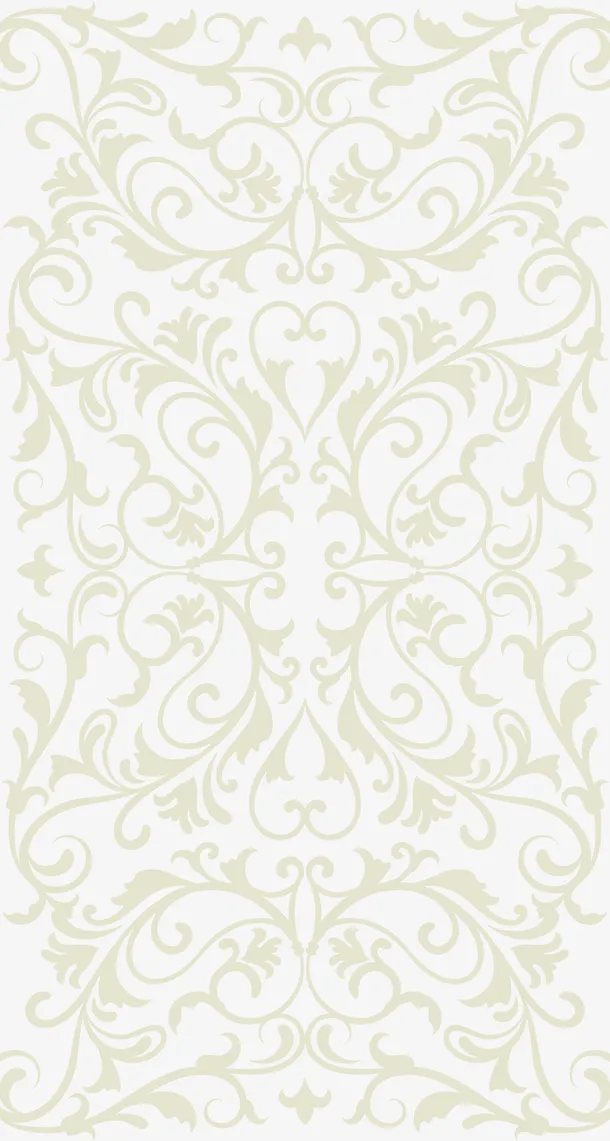 黄绿色简约花纹免抠