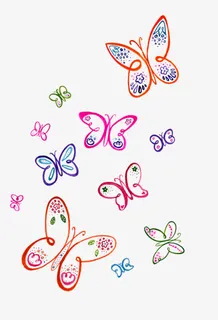 五彩的蝴蝶免抠 五彩的蝴蝶免抠