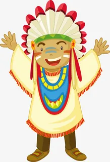 卡通人物印第安人免抠