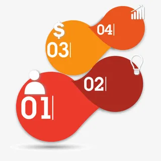 PPT四大步骤目录背景免抠