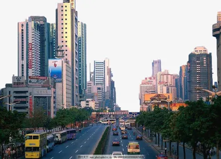 城市繁华街道景观免抠