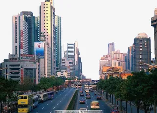 城市繁华街道景观免抠