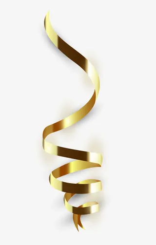 活动装饰金色丝带矢量图免抠