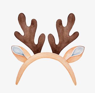 创意棕色鹿角头饰免抠