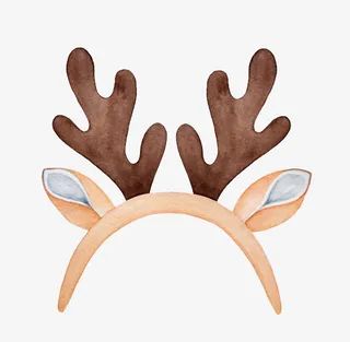 创意棕色鹿角头饰免抠