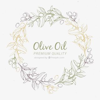 清新手绘圆形橄榄枝花环设计PNG免抠