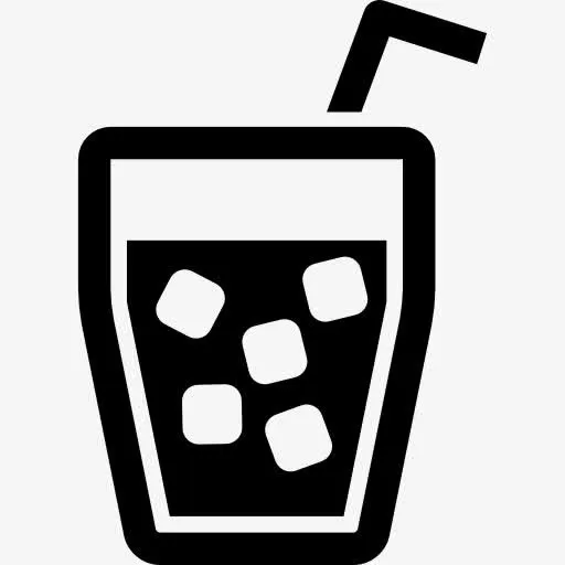 喝杯冰块和秸秆图标免抠