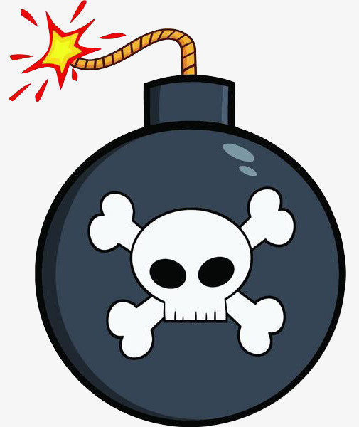 炸弹上的骷髅图案免抠