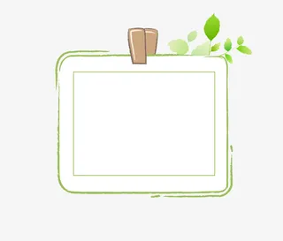 矢量卡通绿色杂志装饰栏免抠手绘/卡通卡通元素