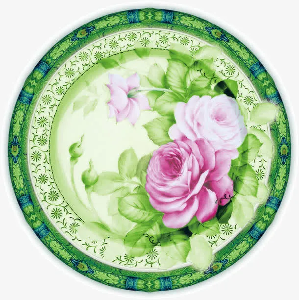 花色瓷盘免抠