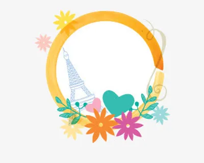 手绘水彩装饰花环免抠