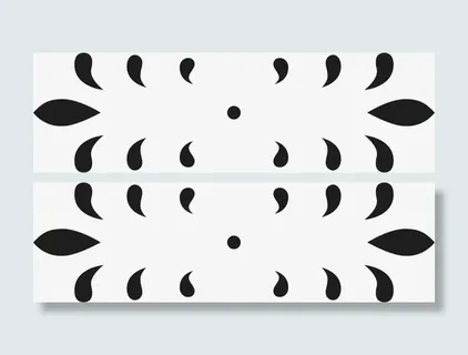 角花底纹花型对称平面图形免抠