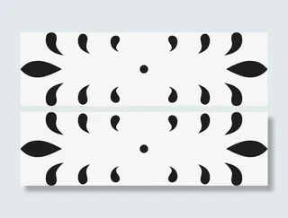 角花底纹花型对称平面图形免抠