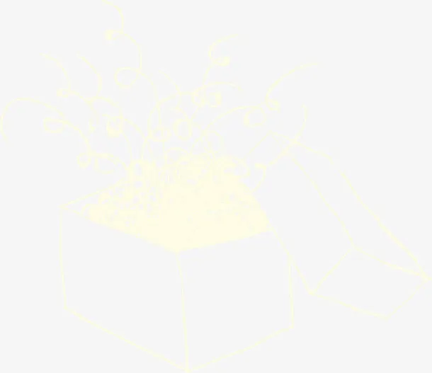 黄色线条礼物免抠