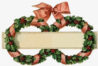 圣诞装饰绿色花环免抠