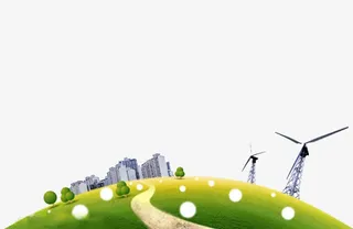 绿色城市剪影免抠