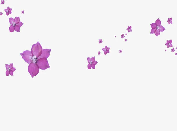 漂浮的紫色花朵免抠