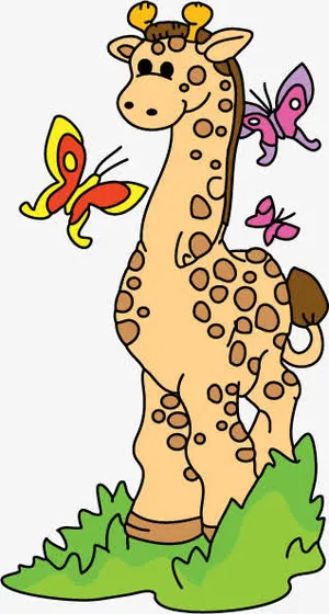 卡通长颈鹿免抠