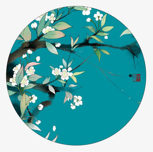 圆形鲜花免抠