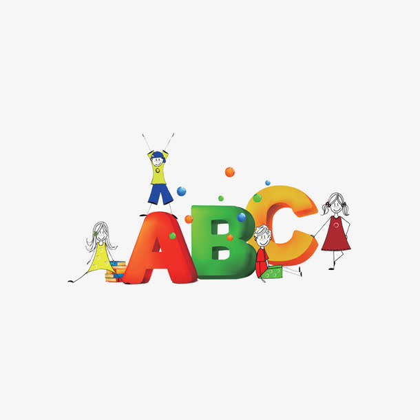 卡通ABC儿童玩具素材免抠