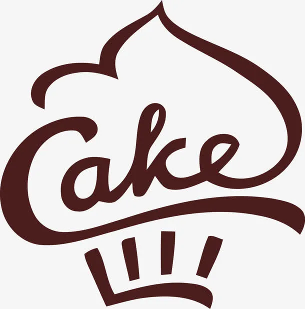 简洁手绘蛋糕LOGO免抠