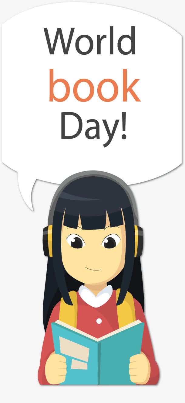 读书日看书的女孩子免抠