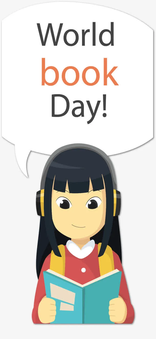 读书日看书的女孩子免抠