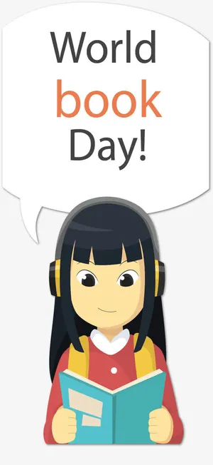 读书日看书的女孩子免抠