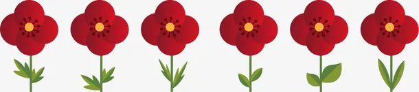 红色立体春季花朵框架免抠