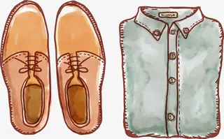 皮鞋衬衫PNG矢量元素免抠