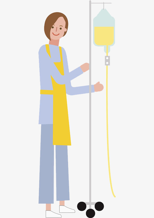 卡通输液女人PNG免抠
