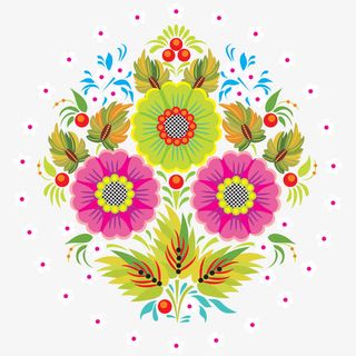 手绘花纹图案免抠