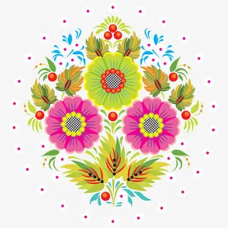 手绘花纹图案免抠