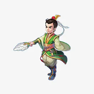 中国风拿扇子的男人免抠