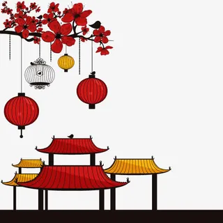 中国元素建筑免抠