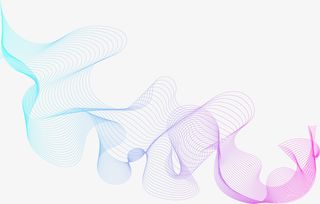 手绘数码光效彩色线条插画装饰免抠