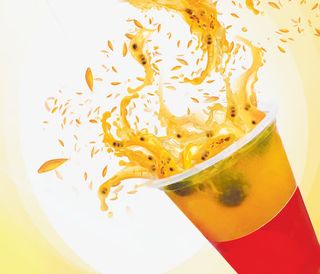 新鲜水果百香果果汁饮料素材免抠