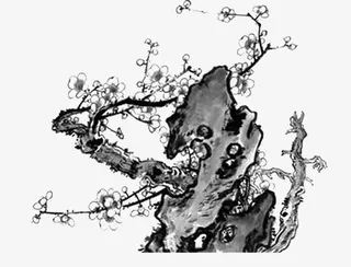 水墨桃花图片素材免抠