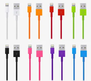 彩色苹果数据线免抠