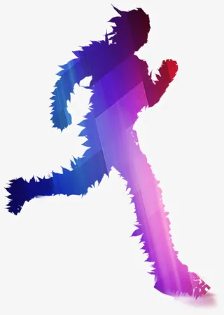 奔跑人物运动手绘免抠