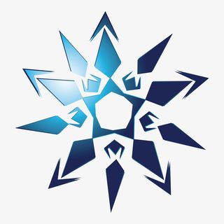 蓝色渐变雪花底纹免抠