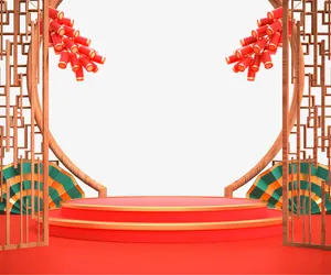 C4D鞭炮元素图春节元素图免抠