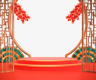 C4D鞭炮元素图春节元素图免抠