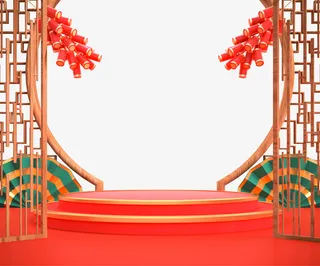 C4D鞭炮元素图春节元素图免抠