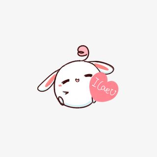 粉色小兔子爱心免抠