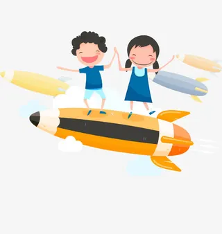 卡通创意儿童铅笔插画免抠免抠