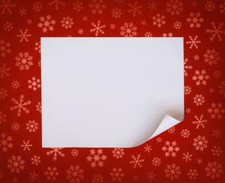 雪花背景与纸张卷页免抠