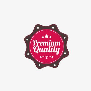 手绘圆形质量品质标签免抠